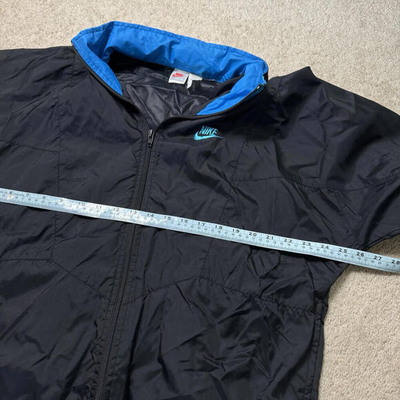 Vintage 1980s Nike Jacket Mens M Windbreaker Full Zip Boxy Fit Convertible Hood - Picture 10 of 11